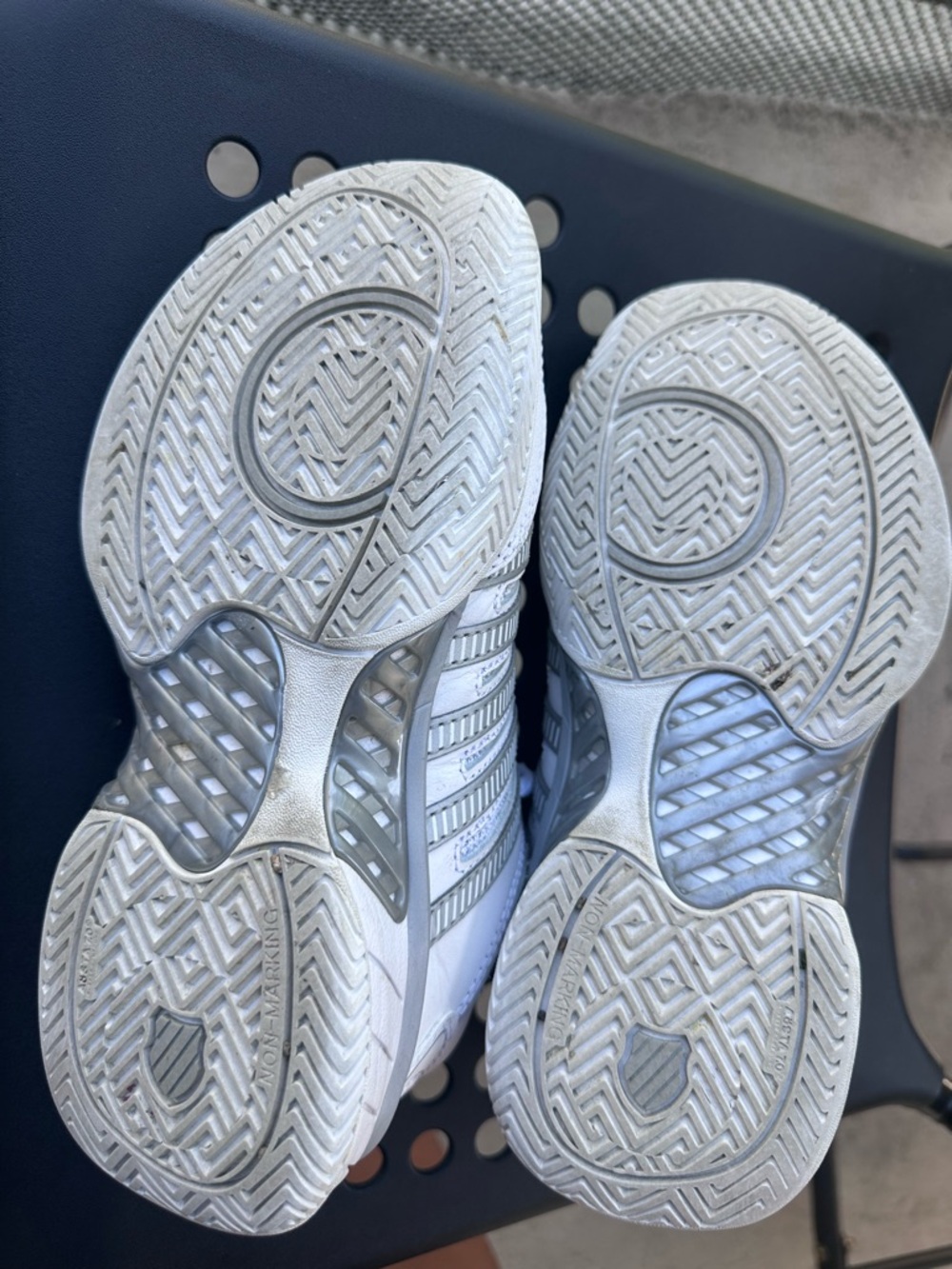 K-Swiss White and Light Gray Lace-Up Sneakers - Picture 3 of 5